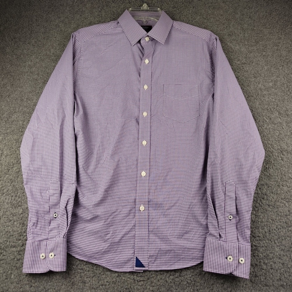 UNTUCKit Button Down Shirt Mens Medium Slim Fit Lafior Purple Micro Check EUC